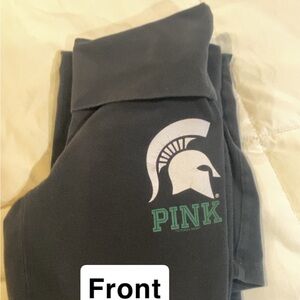 Pink Black Leggings with Spartan Logo